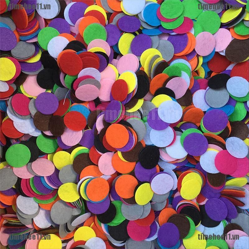 100 miếng vải nỉ hình tròn làm thủ công nhiều màu sắc