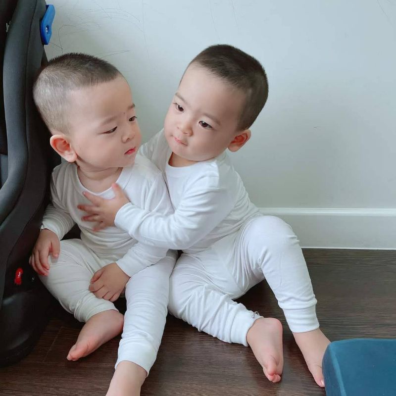 Nous - Bộ Cài Thẳng dài petit trắng cho bé trai, bé gái từ 0m đến 12m