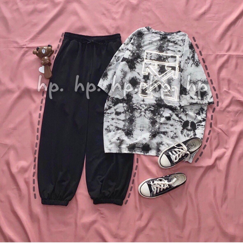 Sét áo loang 4 mũi tên phản quang + quần bom trắng TH6