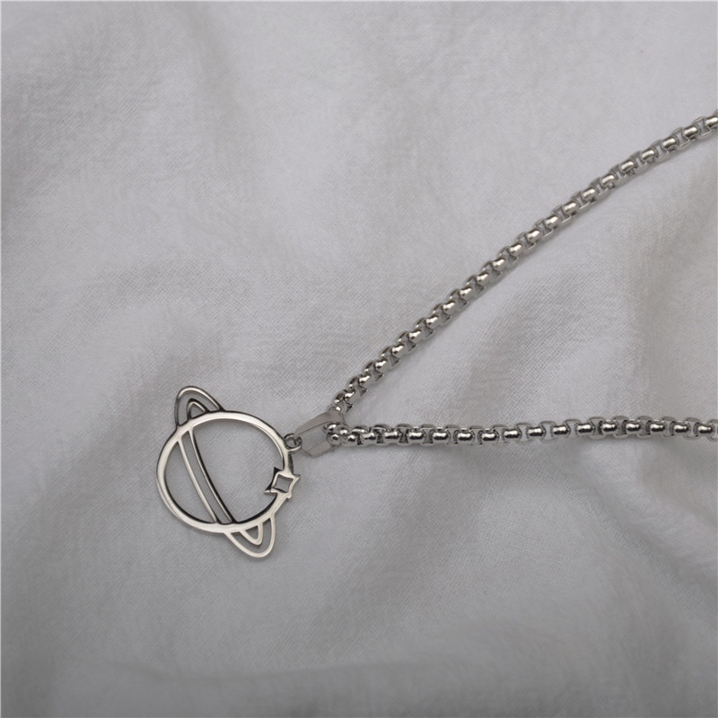 Vòng cổ Thép Titan Không Gỉ Mặt Hình Hành Tinh Phong Cách Hip Hop Thời Trang Unisex