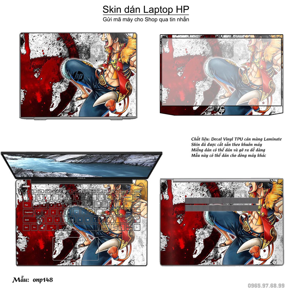 Skin dán Laptop HP in hình One Piece _nhiều mẫu 18 (inbox mã máy cho Shop)