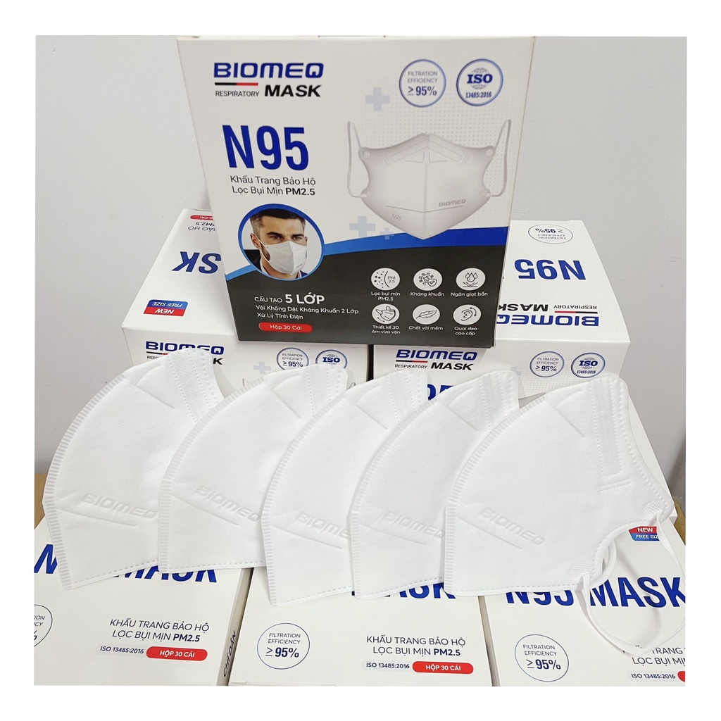 ✅ Khẩu trang y tế 5 lớp N95 Biomeq Mask - Lọc bụi mịn PM2.5