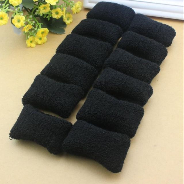 Combo 10 cột tóc len màu đen