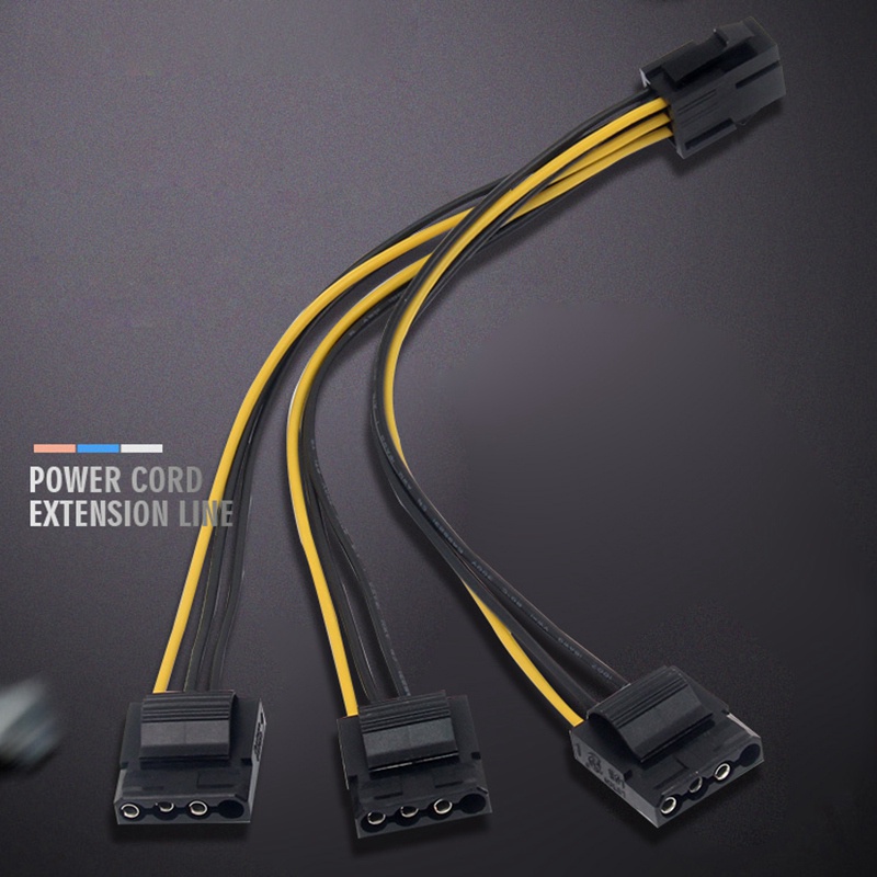 Dây Cáp Nguồn 6P Sang Molex 4P 6P Male Sang Ba 4 Pin Đồ Họa