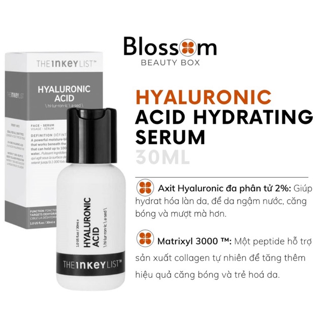 [Sephora US] Serum cấp ẩm Hyaluronic Acid THE INKEY LIST