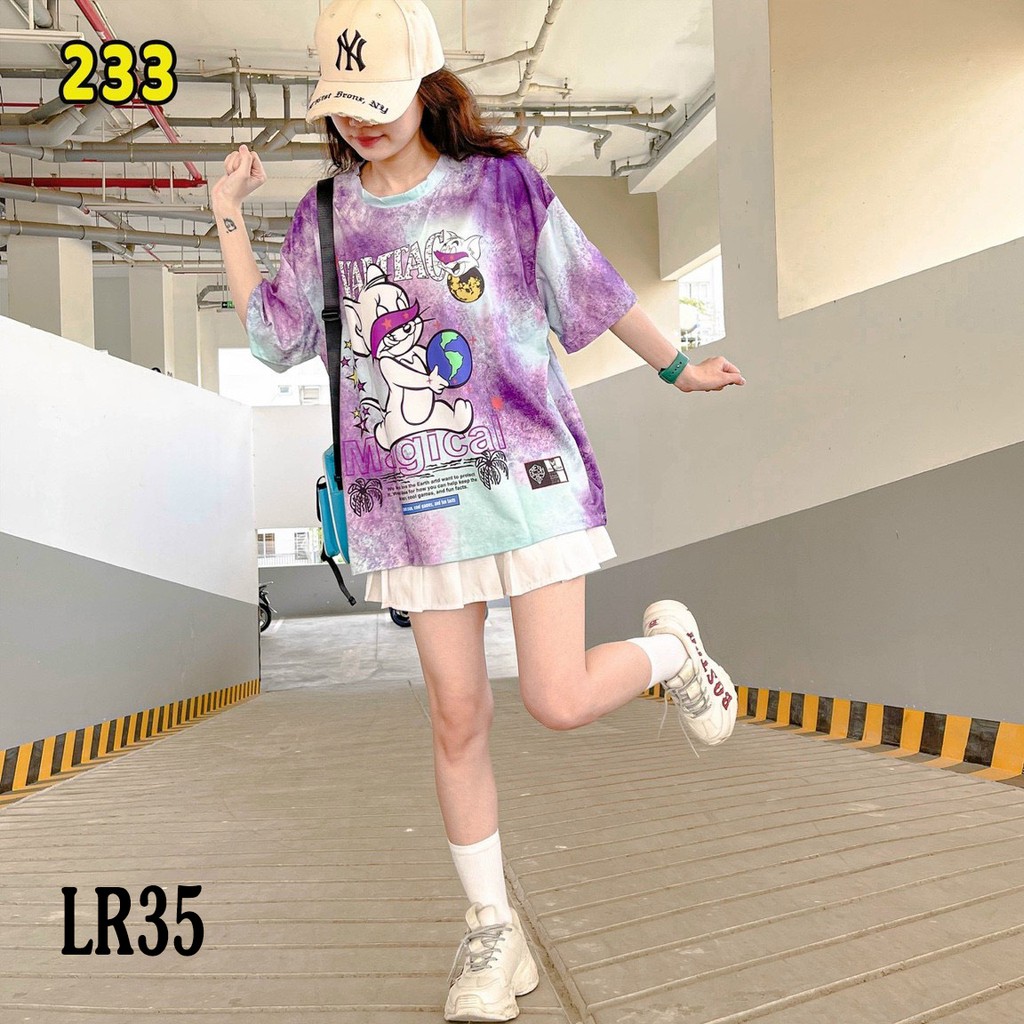 Áo thun loang màu 𝑭𝒓𝒆𝒆𝒔𝒉𝒊𝒑 Áo phông unisex LR35 vải cotton xượt poli co giãn thấm hút tốt, không xù lông