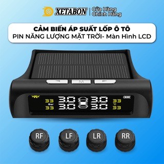 Cảm biến áp suất lốp Xetabon TPMS dành cho ô tô van ngoài chống nước pin sạc năng lượng mặt trời, màn hình LCD