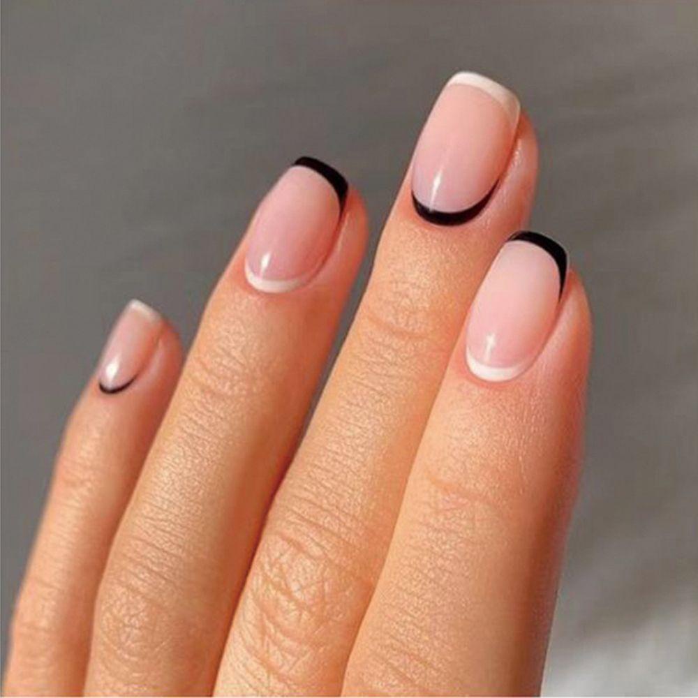 Set 24 Móng Tay Giả Dài Tháo Rời Được Họa Tiết Trái Tim / Rắn / Trái Tim
