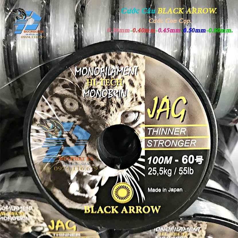 Dây cước câu cá, Cước con cọp Black Arrow 100m.