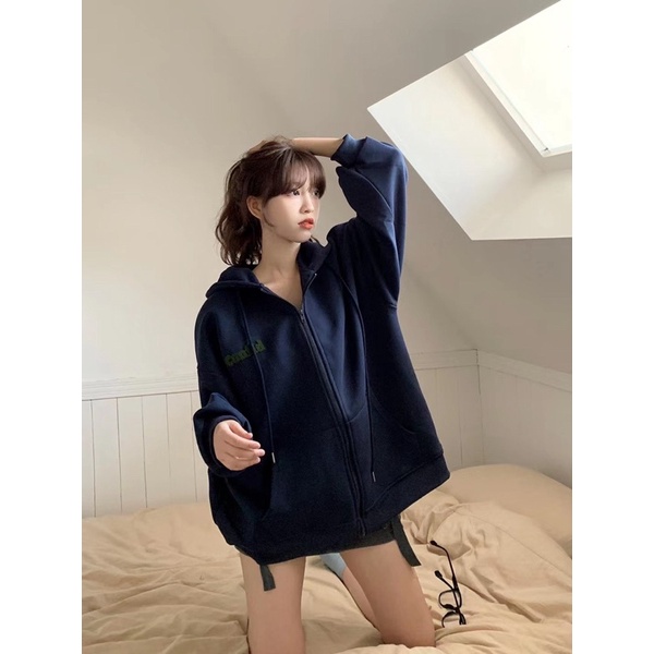 Áo khoác nữ form rộng [CÓ ẢNH THẬT] áo khoác hoodie form rộng chất vải nỉ cotton siêu đẹp COONFID