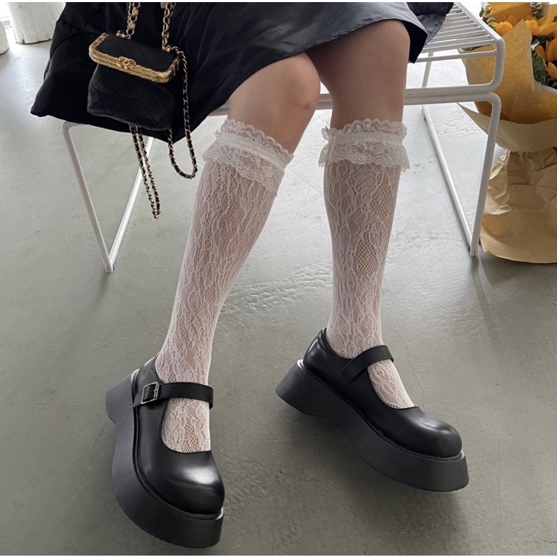 Giày búp bê có quai lolita Mary Jane đế cao bánh mì dễ thương ulzzang Nhật Bản [Yannie]