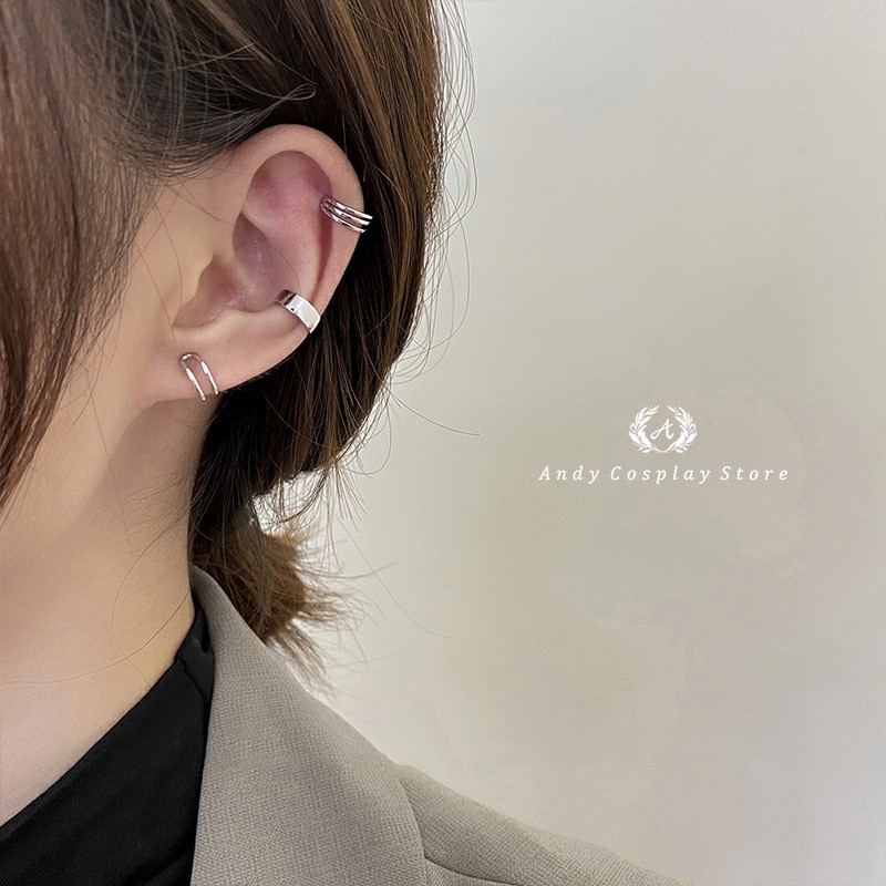 [CÓ SẴN] Set 3c khuyên kẹp màu bạc