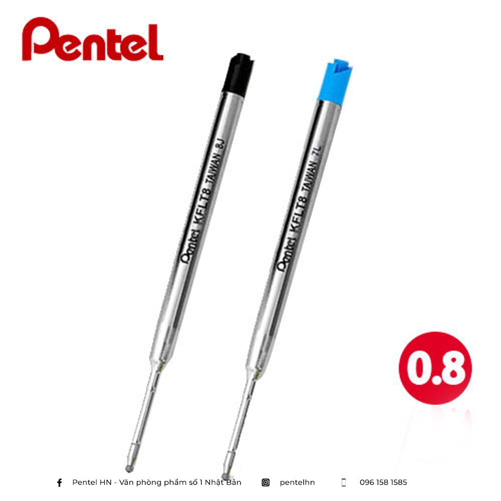 Ruột Bút Ký Nhật Bản Pentel B811 - KFLT8 | Ngòi 0.8mm | 2 Màu Mực (Xanh, Đen)