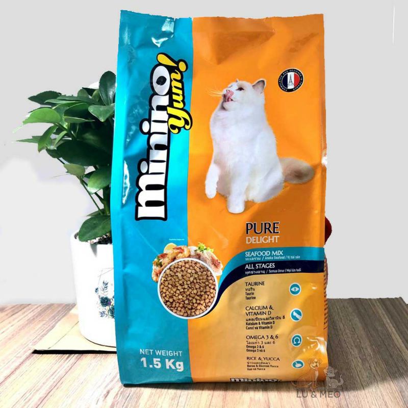 minino jum hạt cho mèo vị hải sản túi 1,5kg