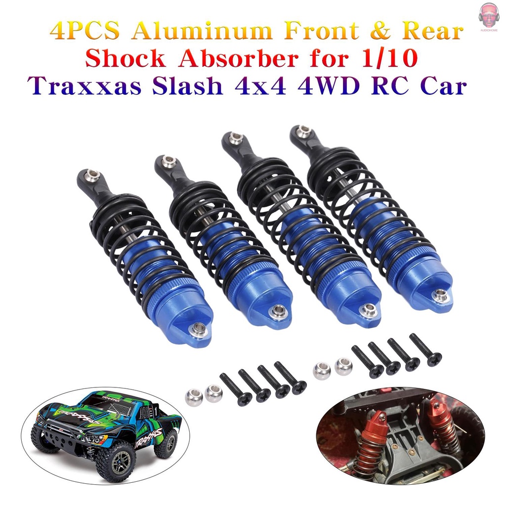Set 4 Phuộc Giảm Xóc Trước Sau Bằng Nhôm Cho Xe Điều Khiển Từ Xa 1 / 10 Traxxas Slash 4x4 4wd