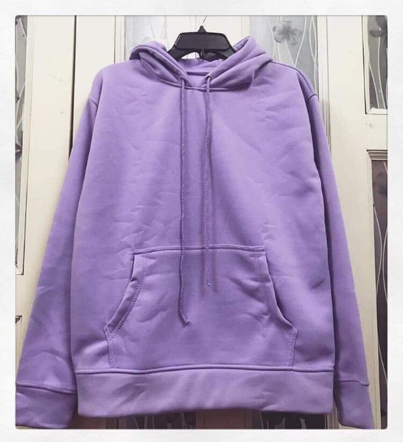 Áo Hoodie Tay Dài Túi Bụng Trơn Unisex