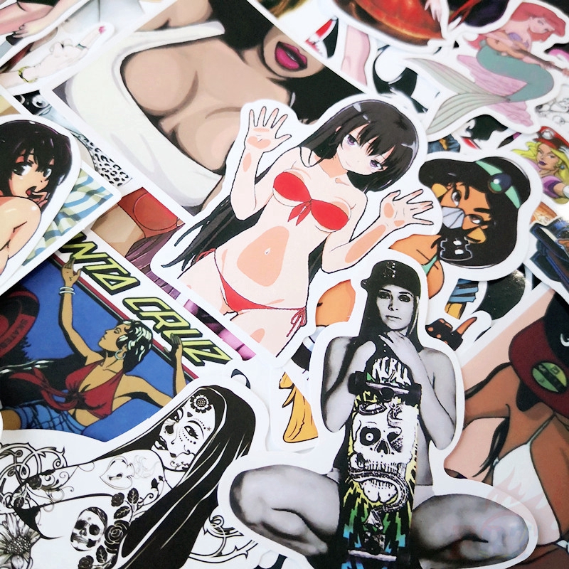 ❉ Sexy Beauty - Series 07 Fashion Giấy và decal dán tường ❉ 45Pcs/Set Punk DIY Mixed Laptop Skateboard Doodle Stickers