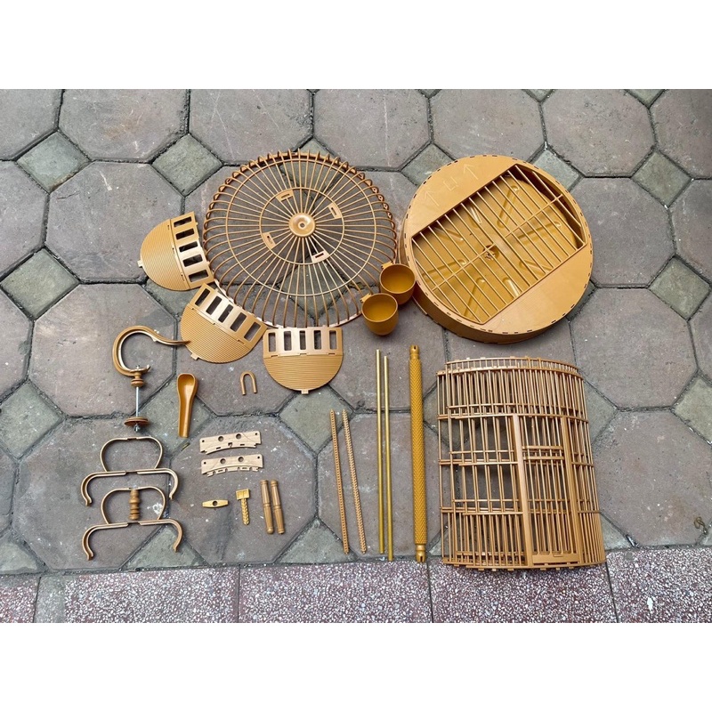 Lồng chim Hoạ Mi size 36 chất liệu nhựa hàng Tàu đủ phụ kiện cả áo Tàu