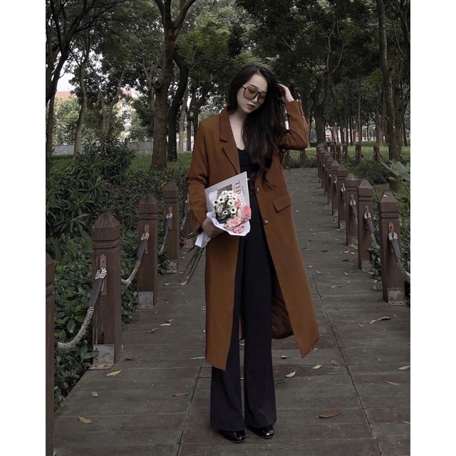 Áo mangto dáng blazer 2 lớp có mút độn vai có sẵn