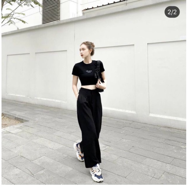 Quần ống rộng culottes suông dài khóa trước sang chảnh GR 13