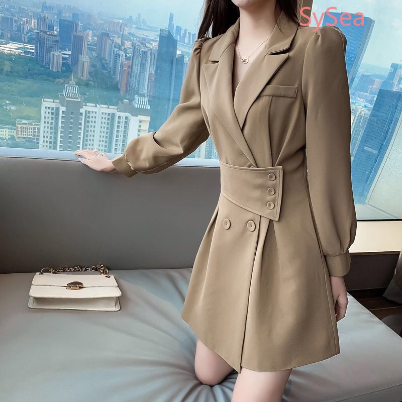 Đầm Tay Dài Thời Trang Công Sở Thanh Lịch Kiểu Hàn Quốc Dành Cho Nữ