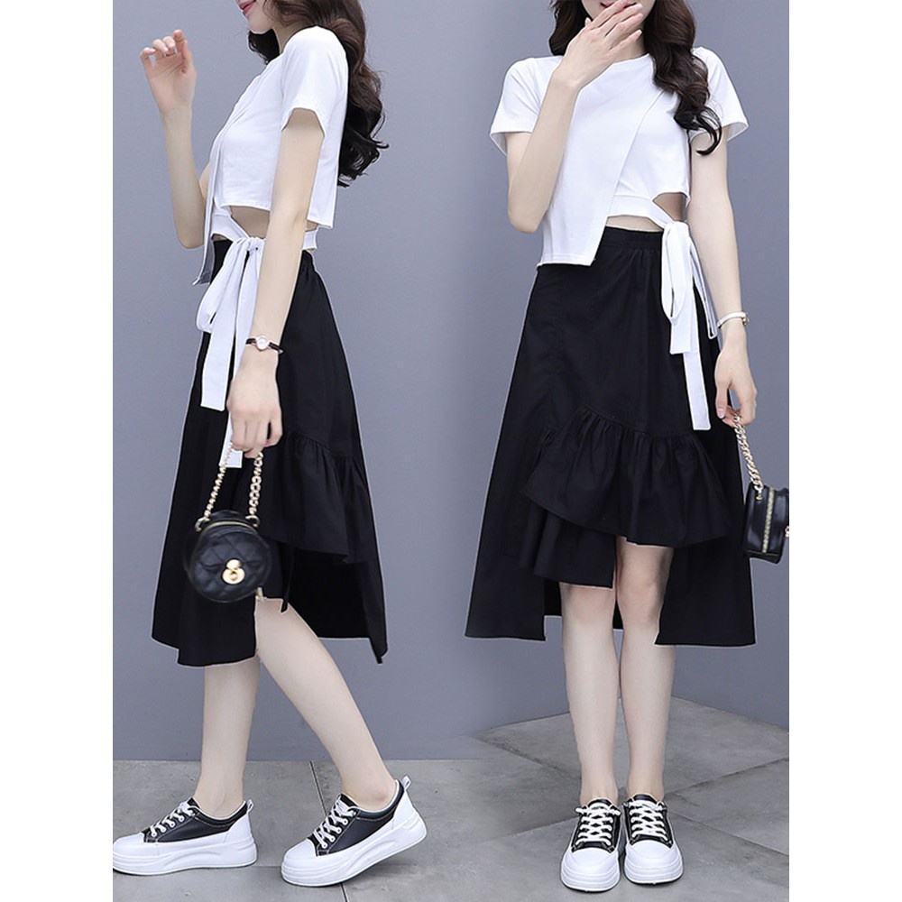 Bộ Đầm 2 Món Xếp Ly Nhấn Eo Thời Trang Cho Nữ | BigBuy360 - bigbuy360.vn