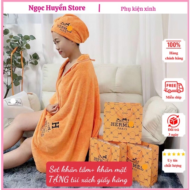 ♥𝐓𝐚̣̆𝐧𝐠 𝐭𝐮́𝐢 𝐱𝐚́𝐜𝐡♥ Bộ khăn tắm, gội đầu lau mặt vải lông cừu san hô cao cấp, thấm hút nước nhanh khô dành cho người lớn