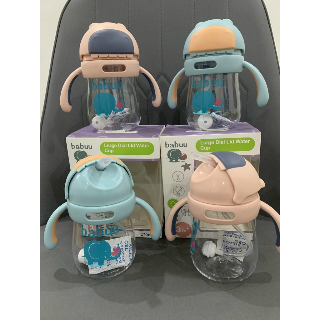 Bình tập uống PPSU nắp bật Babuu có van chống sặc cho bé