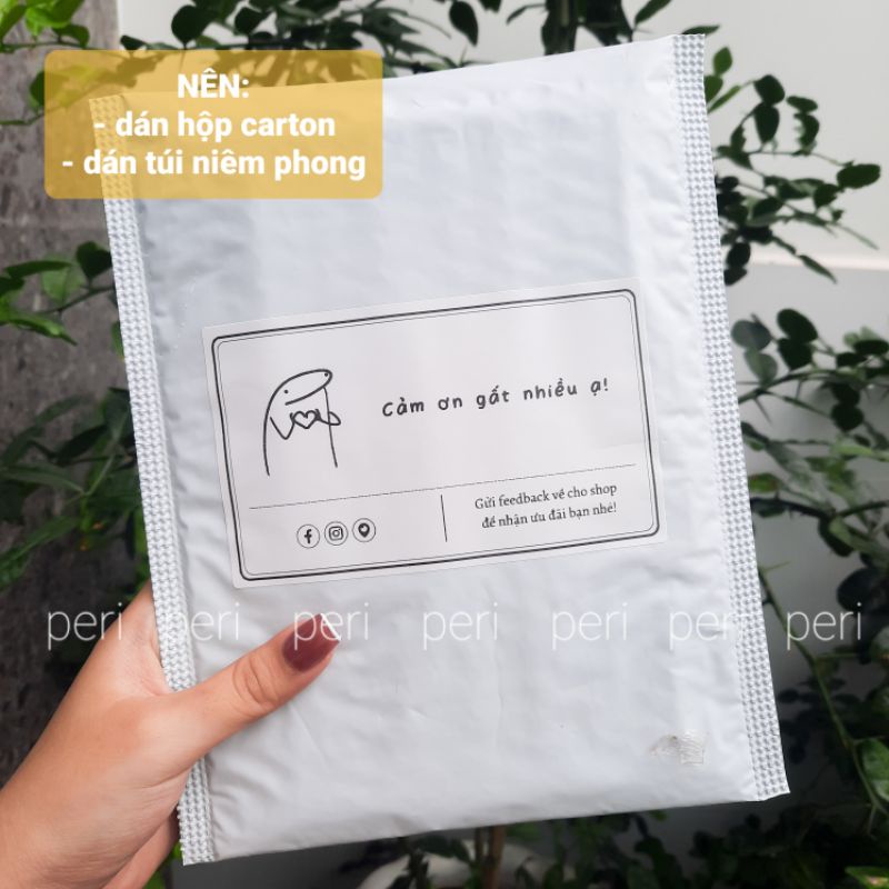Berry | Set 50 tem nhãn dán meme MMA7, sticker niêm phong có keo dán túi giấy, thùng carton, gói hàng