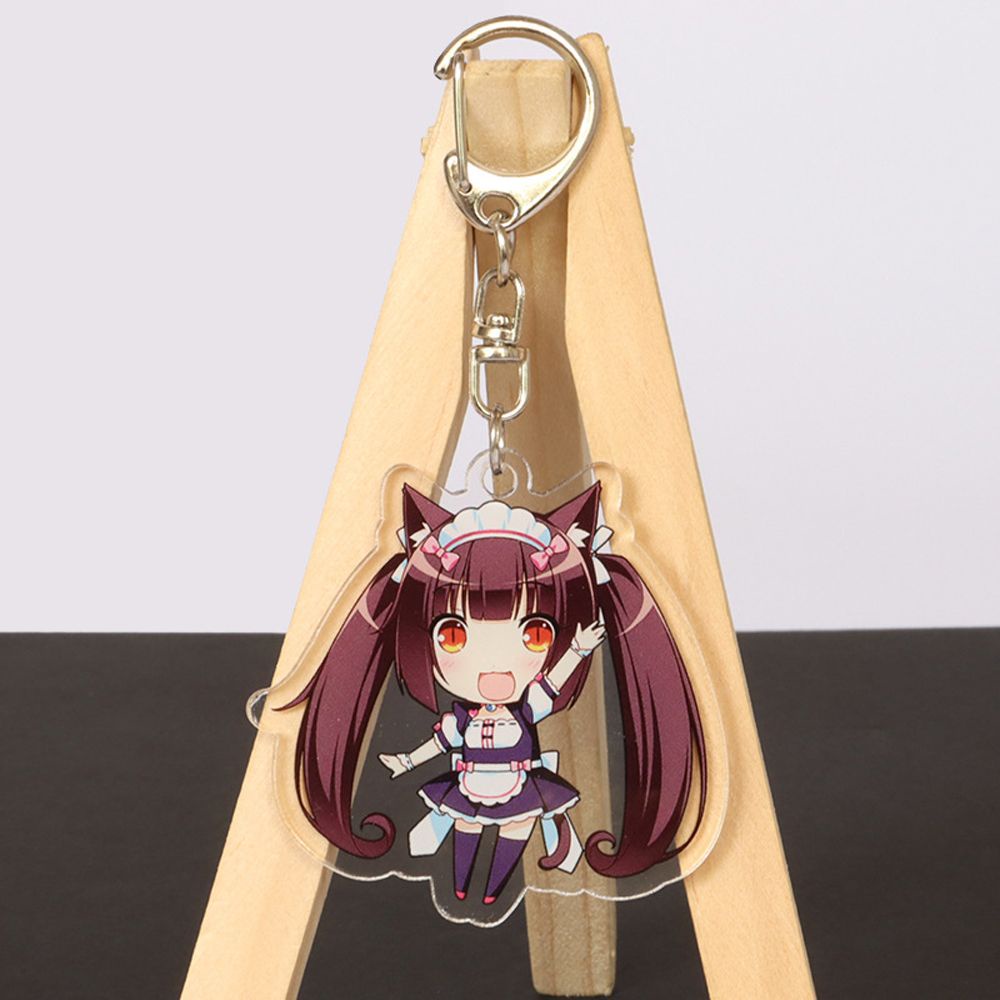 Móc khóa SKJK bằng nhựa acrylic hình anime Nekopara dễ thương chất lượng cao
