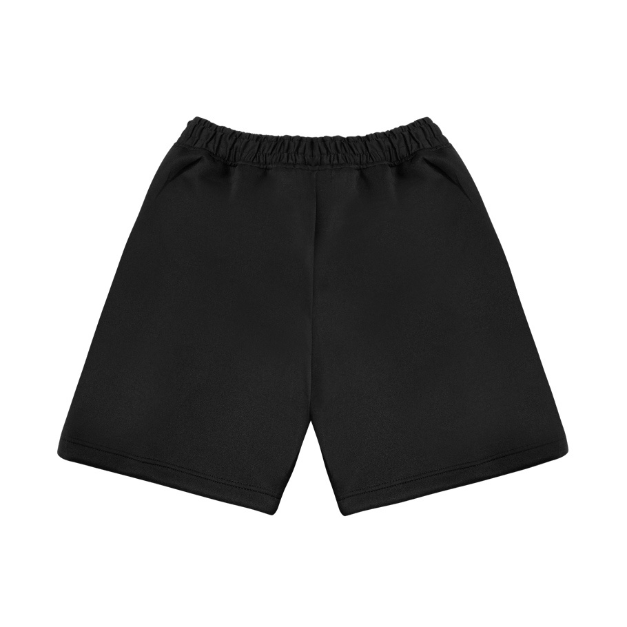 Quần short nam lưng thun màu đen Basic Poli Short local brand Davies