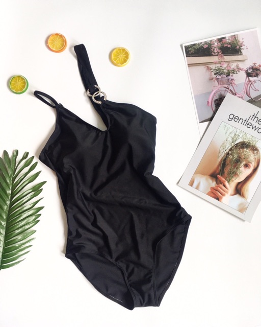 Bikini xéo vai da beo (đen/ beo)