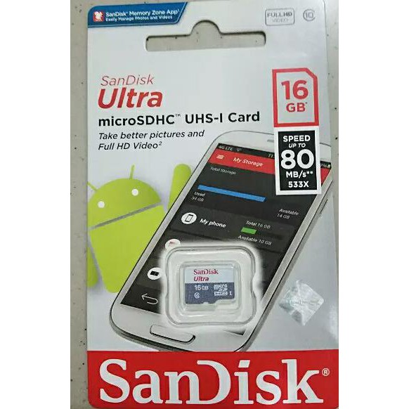 Thẻ Nhớ Sandisk Sdhc Ultra Class 10 16gb Microsd | BigBuy360 - bigbuy360.vn