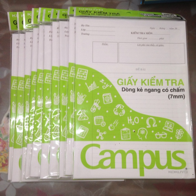 Giấy kiểm tra campus có chấm kẻ ngang