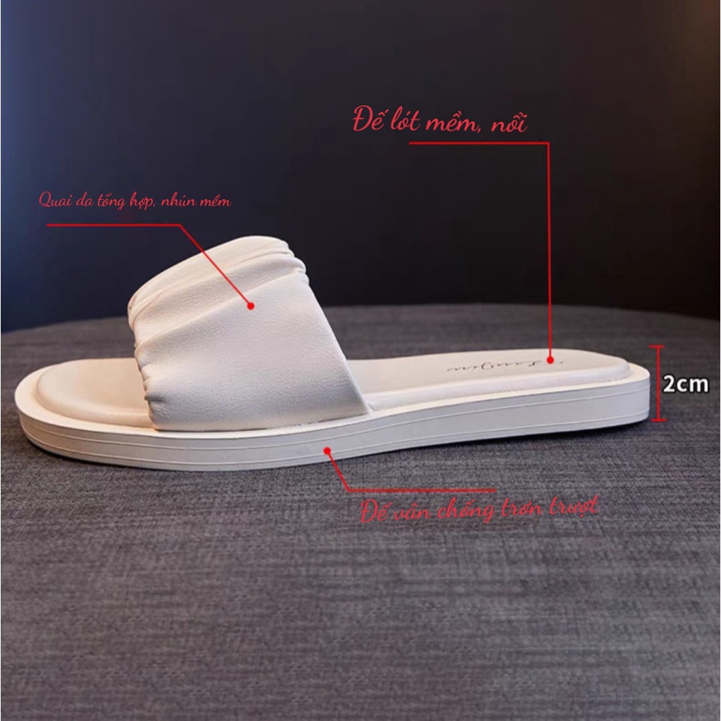 Dép quai nhúng, đế bằng, mềm mại  cao 2cm - 1000039