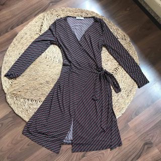 Đầm mango sọc trơn