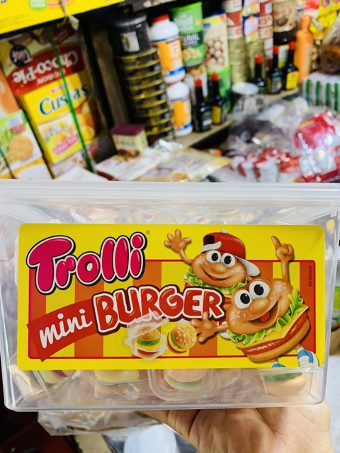 [Mã GROSALE2703 giảm 8% đơn 250K] Kẹo dẻo hamburger Trolli - Đức ( date 6/2021)