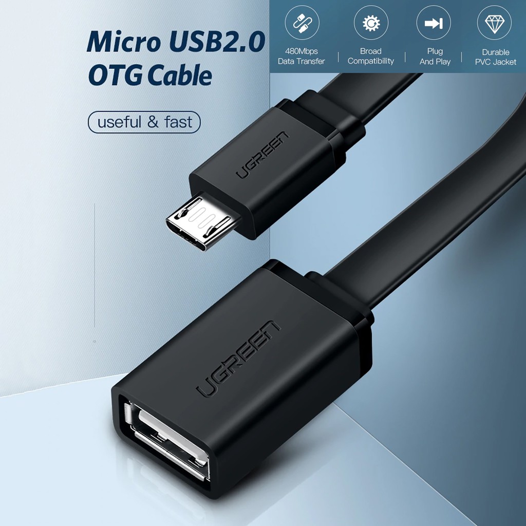 Cáp Usb OTG 2.0 Ra Micro Usb Cao Cấp, UGREEN 10821 Chính Hãng, Tốc độ truyền 480Mbps