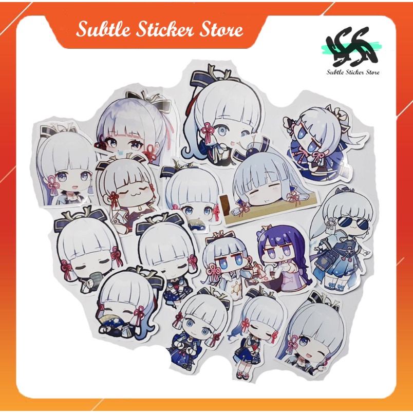 Sticker Kamisato Ayaka Genshin Impact dán trang trí vali, điện thoại, laptop, mũ bảo hiểm.. siêu đẹp