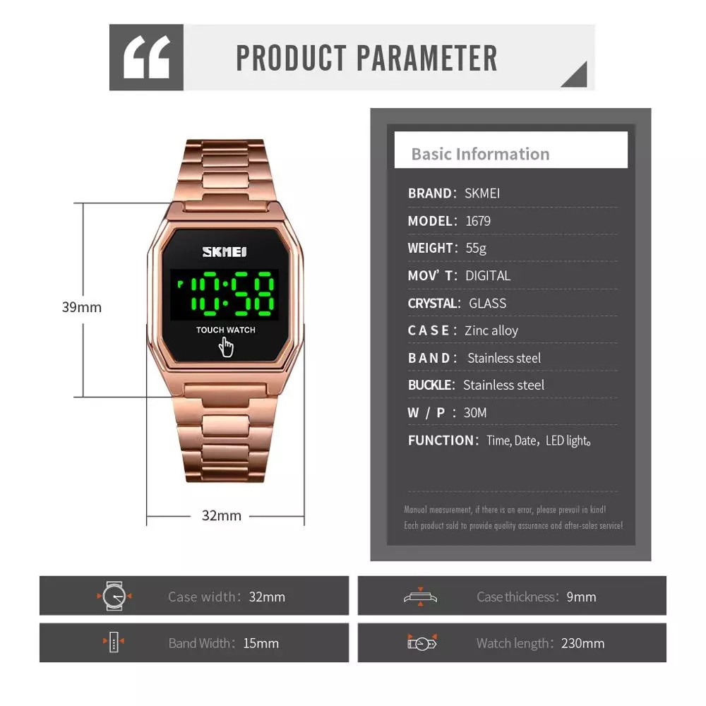 Đồng Hồ Điện Tử Màn Hình Cảm Ứng SKMEI 1679 Chống Nước Cho Nam Nữ