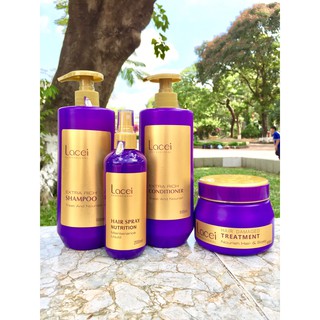 Trọn bộ 4 sản phẩm Lacei Extra Rich 800ml phục hồi tóc hư tổn, dưỡng tóc mềm mượt, chắc khỏe