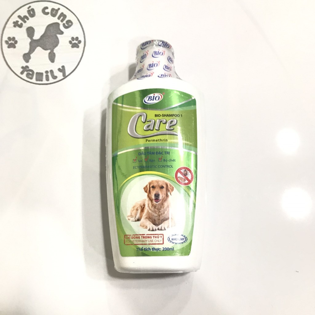 Sữa Tắm Đặc Trị Ve Rận Bọ Chét Cho Chó Mèo - Bio Care 200ml - Family Pets
