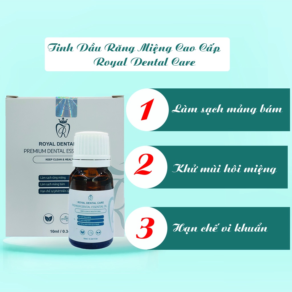 Tinh Dầu Răng Miệng Cao Cấp Royal Dental Care Hỗ Trợ Giảm Hôi Miệng Sâu Răng Chảy Máu Chân Răng Đau Răng Viêm Lợi 10ml