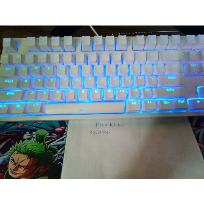 Bàn phím cơ EK EDRA387 ICE WHITE HOTSWAP CŨ blue switch
