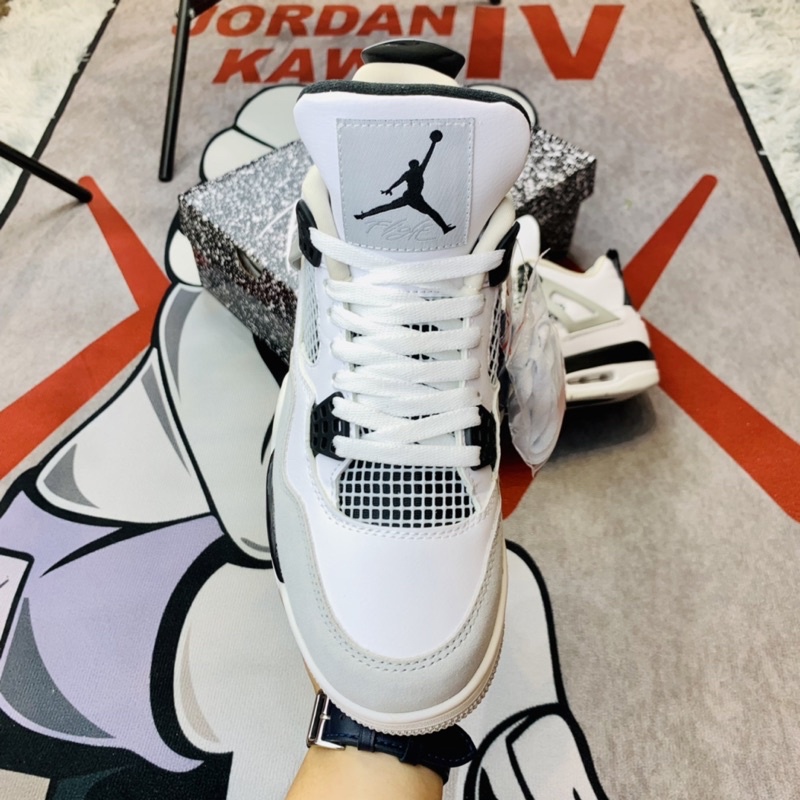 Giày thể thao sneaker cổ cao Air Jordan 4 AJ4 Military Black Hàng TC