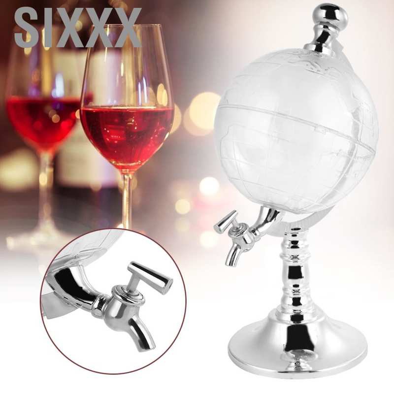 Sixxx 1.5L Globe Dispenser Beer Liquor Decanter 52 OZ Inverted Wine Rack Tap Bar Tools