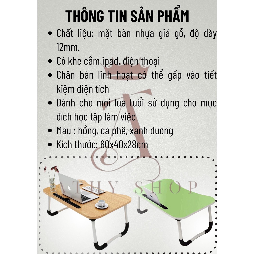 BÀN GẬP TIỆN LỢI có khe để ipad, bàn học thấp cho trẻ em, ngồi bẹp, làm việc, có chổ để laptop