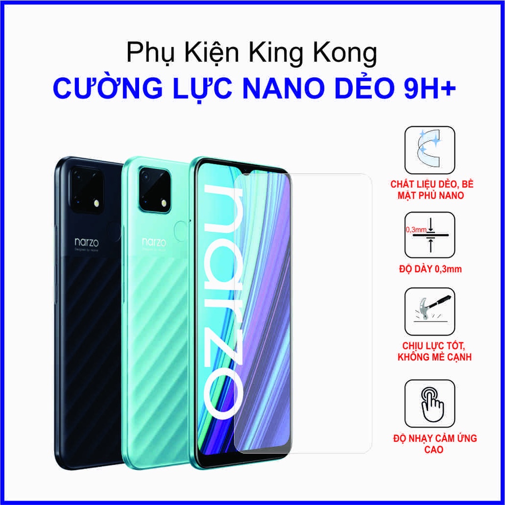 Dán cường lực Realme Narzo 30A ,  cường lực nano dẻo 9H+