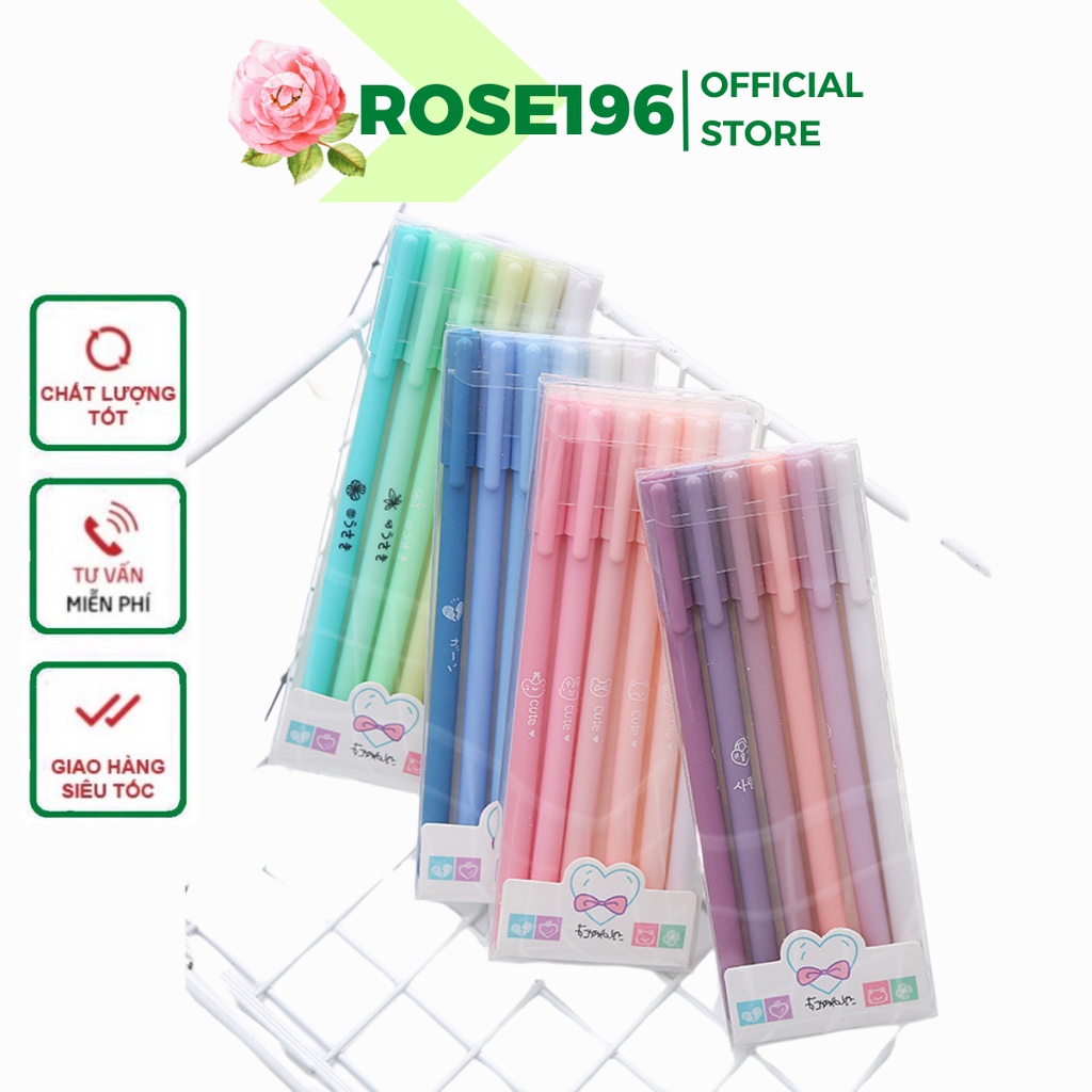Hộp 6 bút MORANDI cute màu retro siêu xinh ROSE196