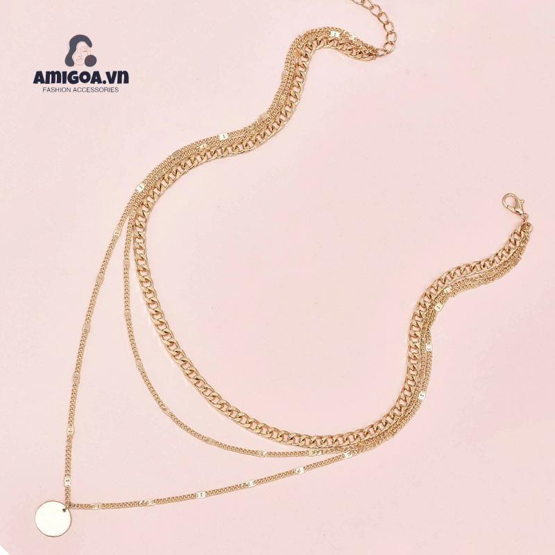 ✨✨Vòng cổ Kim Loại Nhiều Lớp Thiết Kế Đơn Giản